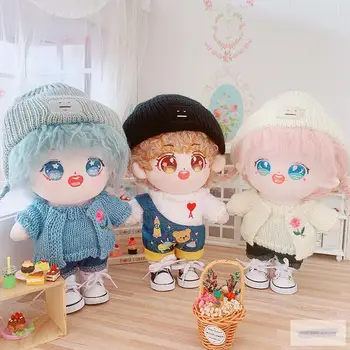 20 см Кукольная одежда Плюшевая кукольная Вязаная шапка Одежда пальто костюм Игрушки Куклы Аксессуары наше поколение Корея Kpop EXO idol Куклы