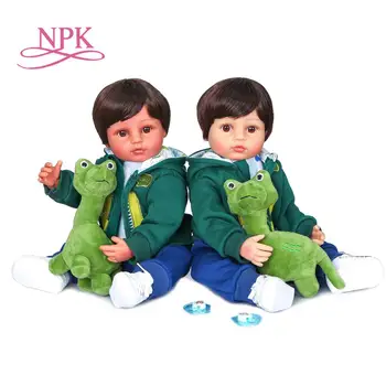 55 см оригинальная NPK силиконовая кукла bebe для всего тела, возрожденная кукла для мальчика-малыша, зеленая игрушка для ванны colth, гибкая и мягкая на ощупь