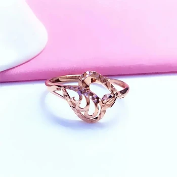 585 фиолетовый золото 14k розовое золото новый выреза кольца для женщин геометрия новинкой, роскошные ювелирные изделия обручальное гламур