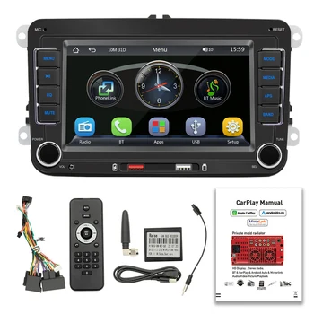 7-дюймовый автомобильный стерео MP5-плеер, сенсорный экран, радиоприемник BT AM / FM с поддержкой Android Auto Carplay, громкая связь, USB-зарядка