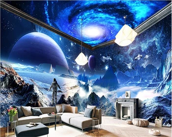 beibehang Красивые Пользовательские Большие Обои Super HD Dream Star Theme Space House papel de parede 3d papier peint