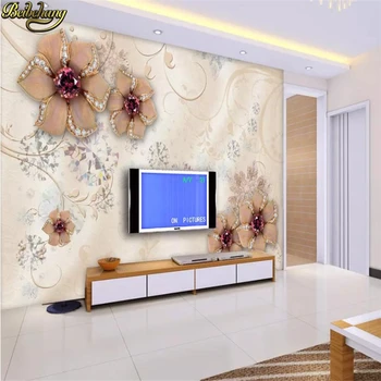 beibehang пользовательские 3D стереоскопические украшения, цветы, фотообои, обои для телевизора, диван, ТВ, обои для 3D-росписи