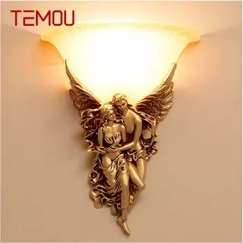 TEMOU Angel Настенные Светильники LED Gold Креативный Дизайн Смолы Бра 3 цвета Светильники Для Дома Гостиной Спальни