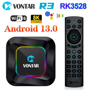 VONTAR R3 Android 13,0 TV Box Rockchip RK3528 Четырехъядерный Cortex A53 С поддержкой 8K 4K HDR10 + BT5.0 + Wifi6 Google Voice Телеприставка R3