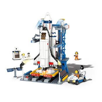 База для запуска ракеты Space Shuttle, строительные блоки, модели для мальчиков, собираем кирпичи с фигурками, Строительные блоки, Детские игрушки, подарок