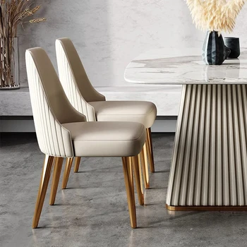 Бесплатная доставка Обеденные стулья для квартиры с роскошными золотыми ножками, дизайнерские односпальные стулья Relax Dine Fashion Silla, доступные товары для дома