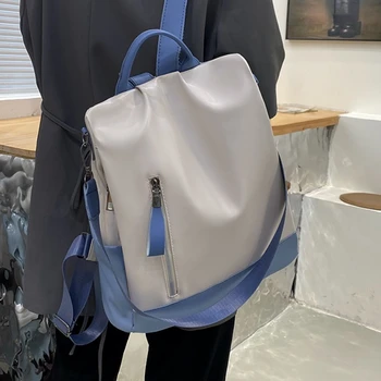 Водонепроницаемый женский рюкзак из ткани Оксфорд, сшитый с защитой от кражи, на молнии сзади, школьный рюкзак для девочек, повседневный рюкзак для путешествий на одно плечо
