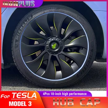 Для Tesla Модель 3 18-дюймовая крышка ступицы, 4 шт. Оригинальная автомобильная сменная крышка колеса, автомобильные Аксессуары для крышки ступицы 2017-2022