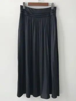 Женская юбка миди с высокой талией 2022 Ранней осени, женские плиссированные длинные юбки Jupes в тон, универсальные цвета