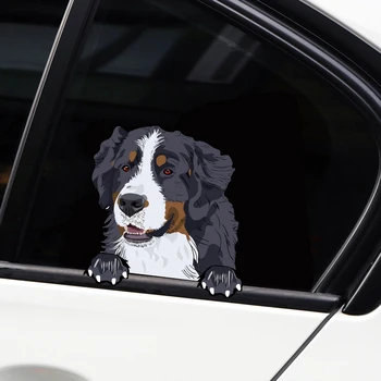 Забавная 3D наклейка на автомобиль с выглядывающей собакой, водонепроницаемая наклейка для стайлинга автомобилей, автомобильные окна, бампер кузова, креативные наклейки 