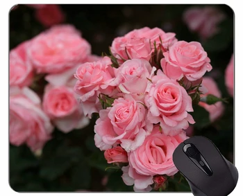 Коврик для игровой мыши с натуральными, розовыми, прошитыми цветами краями