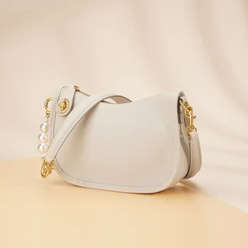 Кожаная сумка подмышками, женская белая Универсальная модная тенденция, кошельки и сумки через плечо, точная копия сумок люксовых брендов