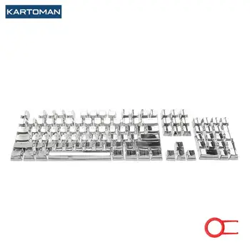 Колпачки для клавиш механической клавиатуры KARTOMAN 104 Key Double Shot Injection с гальваническим покрытием с подсветкой для Cherry MX, включая съемник клавиш