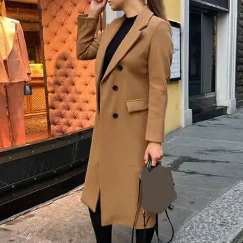 Модное женское пальто с защитой от морщин, плотное, согревающее женское пальто длиной миди