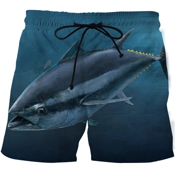 Мужские плавки с 3D-печатью tropical fish, шорты в стиле хип-хоп, летние свободные шорты для бассейна, пляжные шорты, повседневные короткие homme