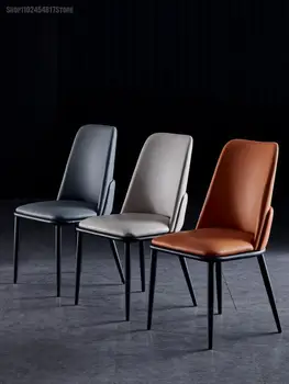 Обеденный стул легкий роскошный современный простой обеденный стол стул бытовой скандинавский стул со спинкой, мягкая сумка для переговоров, гостиничный стул