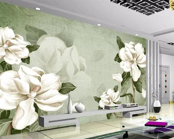 Обои на заказ Европейская картина маслом белый большой цветок фреска украшение дома гостиная спальня фреска 3D обои