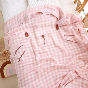 Одеяла для новорожденных, одеяло для кондиционера, 4 слоя бамбука, Хлопчатобумажная марля, Пеленальное полотенце, одеяло для тележки, Банное полотенце