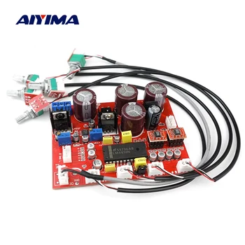 Плата звукового предусилителя AIYIMA LM4610 AD826 с двойным Операционным усилителем, Предусилитель 3D Объемного звучания, Регулятор громкости LF353 + LM317 + LM337, Источник питания Сервопривода