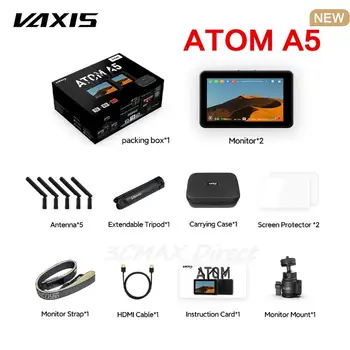 Профессиональный беспроводной монитор Vaxis Atom A5 с 5,5-дюймовым экраном с подсветкой и передачей видео 150 м