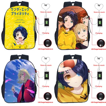 Рюкзаки Wonder Egg Priority USB для девочек и мальчиков, школьные сумки с героями мультфильмов и аниме, Детские сумки для книг, детский рюкзак Унисекс Mochila
