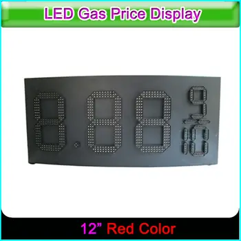 Светодиодная цифровая вывеска цены на 12-дюймовую наружную заправочную станцию красного цвета со световым коробом