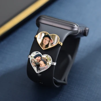 Шарм для Apple Watch, шарм для ремешка для часов, шарм для ремешка для Android, шарм для смарт-часов, шарм для фотографий, Персонализированные пользовательские фотографии, шарм для ремешка