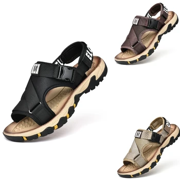 2023 Новые мужские сандалии, Летняя повседневная обувь, пляжные сандалии, мужская уличная обувь для водных видов спорта в римском стиле, нескользящие сандалии