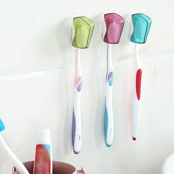 3 шт./компл. Держатель зубной щетки на присоске Настенный стеллаж для хранения продуктов для ванной комнаты Чехол для зубной щетки