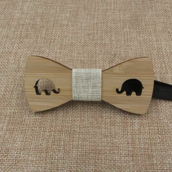 5 шт. Деревянный галстук-бабочка в виде слона для маленьких детей Детские галстуки-бабочки в виде животных для свадьбы, дня рождения, подарков оптом