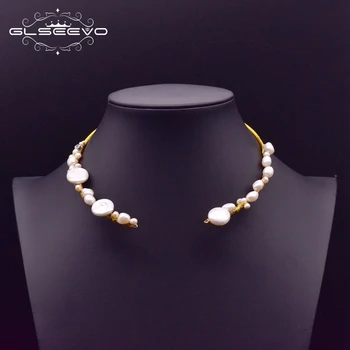 GLSEEVO Ожерелье из натурального пресноводного жемчуга в стиле барокко Для женщин, Подарок для девушки на свадьбу, Ювелирные украшения ручной работы, Тренд 2020, GN0061-2