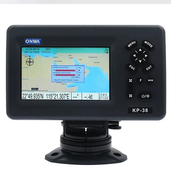 KP-38 5-дюймовый морской GPS-плоттер с цветным ЖК-дисплеем IPX5 Водонепроницаемый морской картографический плоттер Спутниковый навигатор Лодочная GPS-навигация