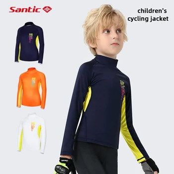 Santic Велоспорт Джерси Детская футболка для шоссейного велосипеда Mtb для гонок Светоотражающая велосипедная одежда с длинным рукавом Дышащее велосипедное снаряжение