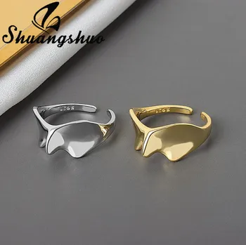 Shuangshuo Модные креативные кольца для пальцев в форме неправильной волны Металлическое Регулируемое кольцо для женщин Пара Ринген Подарки на День Рождения