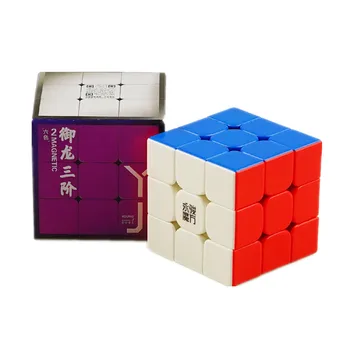 YJ Yulong V2 M 3x3 Черный Скоростной Куб без Наклеек Yongjun Yulong 2M Магнитный Волшебный Куб Головоломка Cubo Magico Для Детей Kids