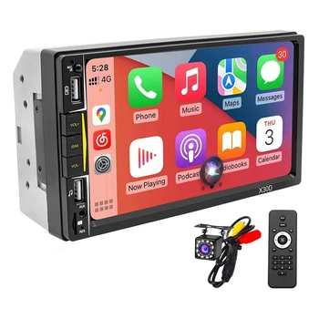Автомобильная стереосистема с двойным Din, Carplay, 7-дюймовым сенсорным экраном, радио Bluetooth и резервной камерой, зеркальный аудиоприемник для телефона