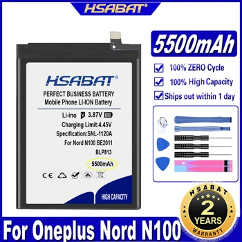 Аккумулятор HSABAT BLP813 емкостью 5500 мАч для аккумуляторов One Plus Oneplus Nord N100 BE2011, BE2012, BE2015