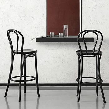 Американские ретро барные стулья из массива дерева, Современная Креативная барная мебель, Скандинавский Дизайнерский стульчик для кормления, Домашние барные стулья с одной спинкой