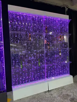 Большой винный шкаф с пузырчатым экраном, украшение водной занавески на стене, фоновое украшение водной занавески можно настроить