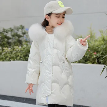 Детская парка, зимний комбинезон, куртка для девочек, пальто для мальчиков-подростков, водонепроницаемая верхняя одежда, детская теплая хлопковая длинная верхняя одежда с капюшоном