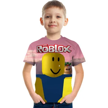 Детская футболка Robloxing Game, спортивная футболка для мальчиков, детский топ с короткими рукавами и рисунком из мультфильма, повседневная уличная одежда в стиле харадзюку с 3D-принтом