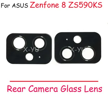 Для ASUS Zenfone 8 ZS590KS Стеклянная крышка объектива камеры заднего вида с клейкой наклейкой