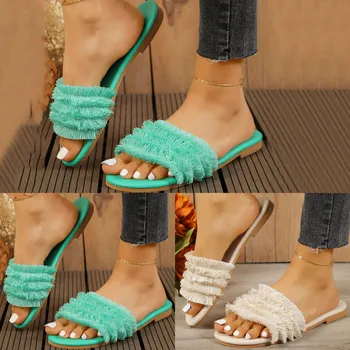 Женские тапочки с новым модным летним рисунком, самые любимые женские тапочки с открытым носком, женские тапочки для ботинок, дизайнерские тапочки для женщин