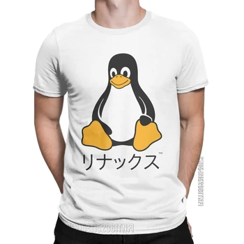Забавная футболка с японским смокингом для мужчин, хлопковая футболка с круглым вырезом, классические футболки с коротким рукавом Linux Penguin, одежда с принтом