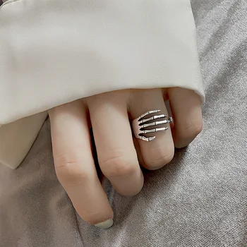 Кольцо с когтем на пять пальцев, винтажное потертое Открытое кольцо из сплава, подарок на Хэллоуин, ювелирные изделия