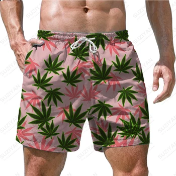 Летние Новые мужские шорты, пляжные брюки, 3D принт кокосовой пальмы, гавайский пляжный стиль, мужские домашние баскетбольные шорты с завязками на шнурках