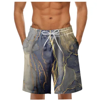 Мужские пляжные плавки с винтажным принтом, Гавайские пляжные шорты для плавания, спортивный купальник для серфинга, повседневные шорты, брюки 2023