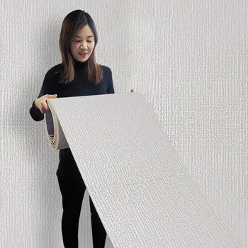 Наклейка на стену из вспененного полиэтилена в льняном стиле, самоклеящаяся алюминизированная пленка, водонепроницаемый ландшафтный дизайн, Украшение дома, 3D обои