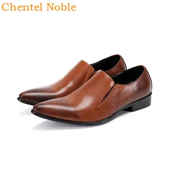 Новейший Chentel Noble Manual Gentleman На плоской подошве; Модные Мужские Модельные туфли 2020 года в стиле ретро; Кожаные Вечерние Мужские туфли без застежки; Большие размеры