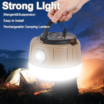 Новый Перезаряжаемый светодиодный Фонарь для кемпинга, Лампа для палаток, Мини-портативные Походные Фонари, Ночная Подвесная лампа для походов, USB-аккумуляторная батарея